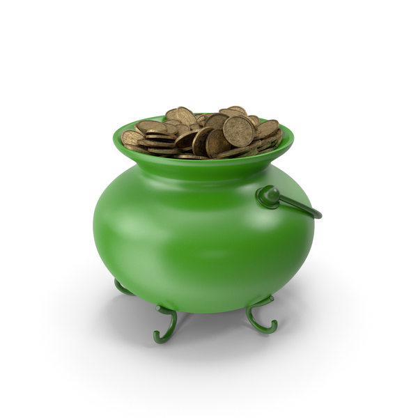 Green Pot With Coins PNG & PSD Images