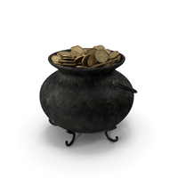 Pot Old Metall With Coins PNG & PSD Images