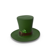 Leprechaun Hat With Clover Dark PNG & PSD Images