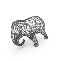 Black Wire Elephant Sculpture PNG & PSD Images