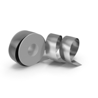 Silver Foil Ribbon Spool PNG & PSD Images