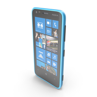 Nokia Lumia 620 Cyan and Yellow PNG & PSD Images
