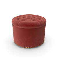 Red Round Tufted Pouf PNG & PSD Images