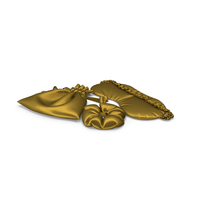 Set of Gold Silk Sleep Mask, a Scrunchie and Bag PNG & PSD Images