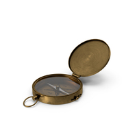 Antique Pocket Brass Compass PNG & PSD Images