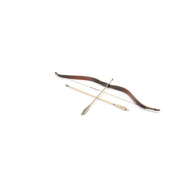 Antique Wooden Bow with Arrows PNG & PSD Images