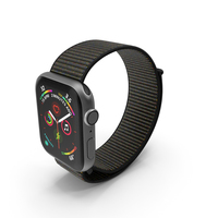 Apple Watch with Seashell Sport Loop Black PNG & PSD Images