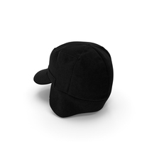 Black Military Field Cap with Earflaps PNG & PSD Images