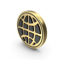 Globe With Meridians Coin Logo Icon PNG & PSD Images