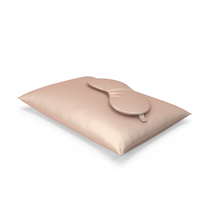 Set of Beige Silk Pillow and Sleep Mask PNG & PSD Images