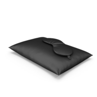 Set of Black Silk Pillow and Sleep Mask PNG & PSD Images