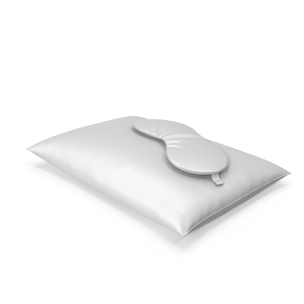 Set of White Silk Pillow and Sleep Mask PNG & PSD Images