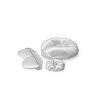 Set of White Silk Travel Pillow a Sleep Mask and Scruchie PNG & PSD Images