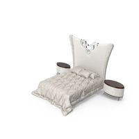 Elledue Luxury Art deco Bed and Nightstands PNG & PSD Images