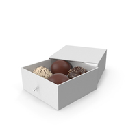 4 Assorted Chocolate with White Gift Box PNG & PSD Images