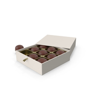 Chocolate Candies with White Gift Box PNG & PSD Images