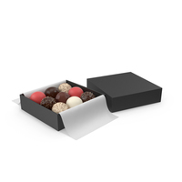 Black Square Box with Chocolates PNG & PSD Images