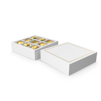 White Square Gift Box with Chocolates PNG & PSD Images