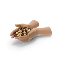 Two Hands Handful With Chocolate Covered Almond Candy PNG & PSD Images