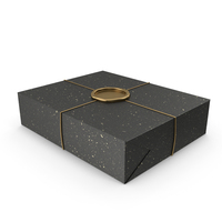 Black and Gold Gift Wrapping with a Wax Seal PNG & PSD Images
