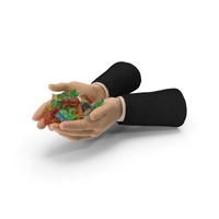 Suit Two Hands Handful with Gummy Bears PNG & PSD Images