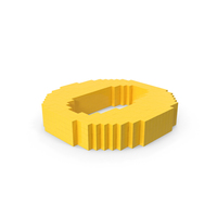 Stylised Cartoon Voxel Pixel Art Letter O on Ground PNG & PSD Images