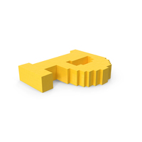 Stylized Cartoon Voxel Pixel Art Letter P On Ground PNG & PSD Images