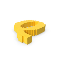 Stylized Cartoon Voxel Pixel Art Letter Q On Ground PNG & PSD Images
