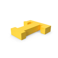 Stylised Cartoon Voxel Pixel Art Letter T on Ground PNG & PSD Images