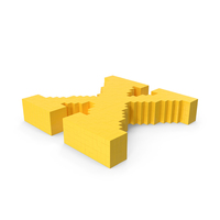 Stylised Cartoon Voxel Pixel Art Letter X on Ground PNG & PSD Images
