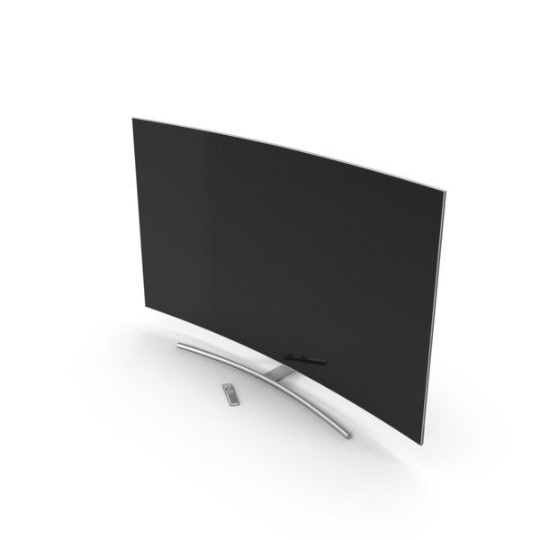 Curved Smart QLED TV 65 inch with Remote Control PNG & PSD Images