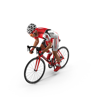 Cyclist Athlete in Red Suit on Bicycle PNG & PSD Images