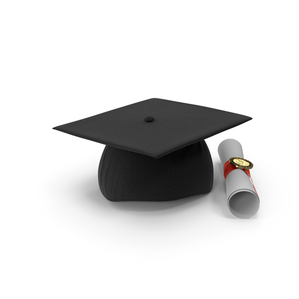 Degree Scroll and Graduation Cap PNG & PSD Images