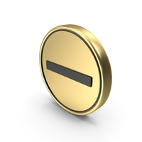Minus No Entry Coin Sign Icon Symbol PNG & PSD Images
