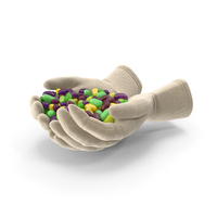 Gloves Handful with Tropical Jelly Beans PNG & PSD Images