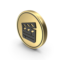 Clapper Board Coin Logo Icon PNG & PSD Images