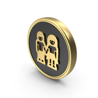 Man Women Holding Hands Coin Logo Icon PNG & PSD Images