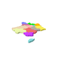 France 3D Map PNG & PSD Images