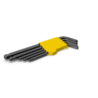 5 Piece Long Arm Ball Hex Key Wrench Set PNG & PSD Images