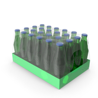 24 Green Soda Bottle Case PNG & PSD Images