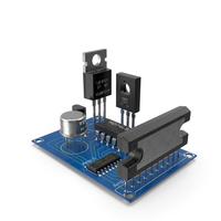 Active Electronics Components on Circuit Board PNG & PSD Images