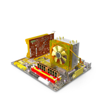 GA-EP45-DQ6 Motherboard with GV-N220OC Video Card PNG & PSD Images