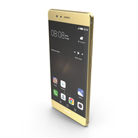 Huawei P9 Prestige Gold with SD/SIM Card Tray PNG & PSD Images