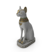 Ancient Egyptian Cat Statue White PNG & PSD Images