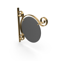 Gold Metal and Black Frame Signboard PNG & PSD Images