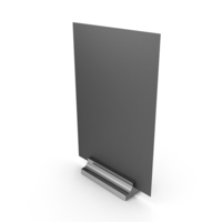 Black Desk Paper Banner with Silver Stand PNG & PSD Images