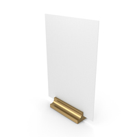 White Desk Paper Banner with Gold Stand PNG & PSD Images