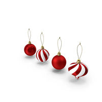 Assorted Christmas Ball Ornament Set PNG & PSD Images