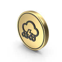 Thunder Cloud Rainy Coin Logo Icon PNG & PSD Images