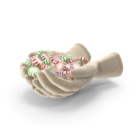 Gloves with Starlight Peppermint Candy PNG & PSD Images